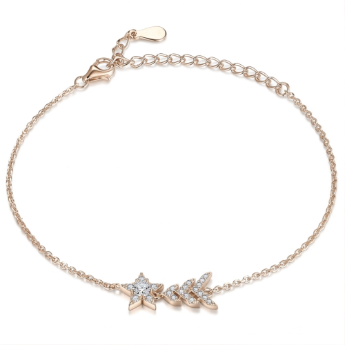 Stellaris - Pulsera Ajustable con Charm de Estrella de Moissanita y Engaste Pavé