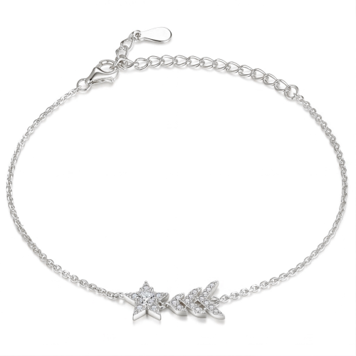 Stellaris - Pulsera Ajustable con Charm de Estrella de Moissanita y Engaste Pavé