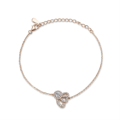 Ornella - Pulsera de Moissanita con Halo Floral y Cadena Ajustable