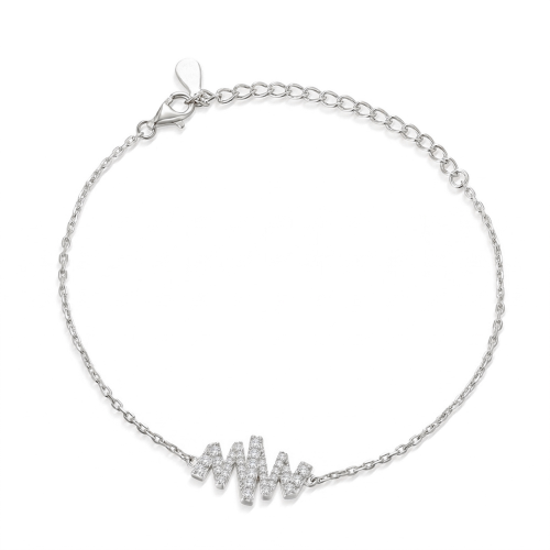 Spiralux - Pulsera Ajustable de Moissanita con Diseño de Símbolo en Pavé