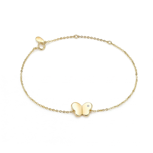 Papillon - Pulsera con Charm de Mariposa de Moissanita y Cadena Ajustable
