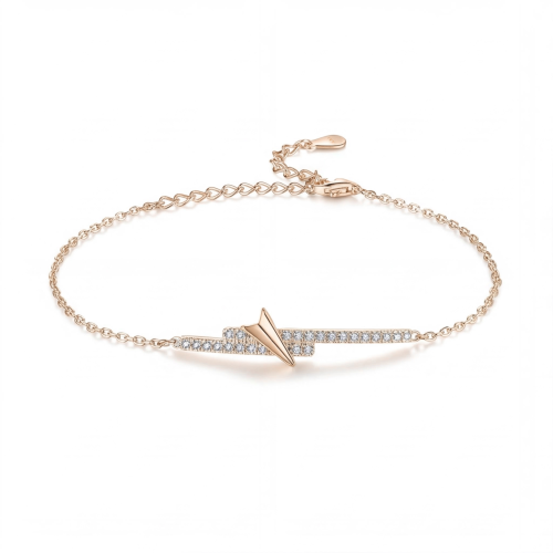 Volute - Pulsera de moissanita con diseño de chevrón y engaste pavé
