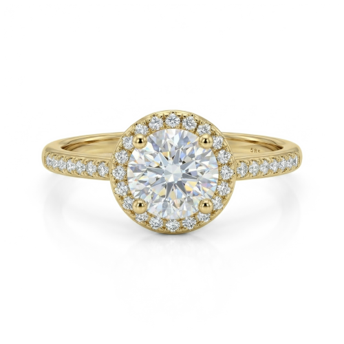 Seraphina - Anillo de compromiso de moissanita con halo