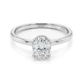 Ovalisse - Anillo de moissanita de talla oval con halo oculto circular