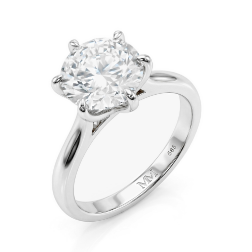 Circlique - Anillo de Compromiso Solitario de Moissanita