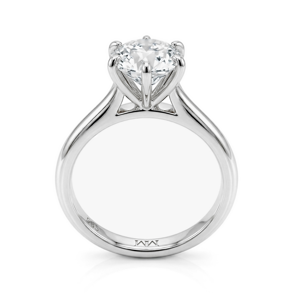 Circlique - Anillo de Compromiso Solitario de Moissanita