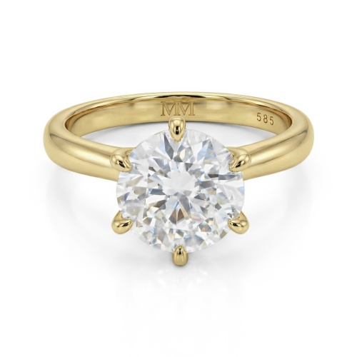 Circlique - Anillo de compromiso solitario de moissanita