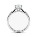 Lumiere - Anillo de moissanita talla radiant con piedras en engaste pavé