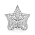 Zenith - Anillo de estrella para hombre con moissanita de talla pera y engaste pavé