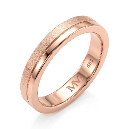 Fortis - anillo elegante para hombre con acabado cepillado y pulido