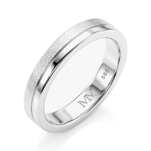 Fortis - Anillo Elegante para Hombre, Acabado Cepillado y Pulido