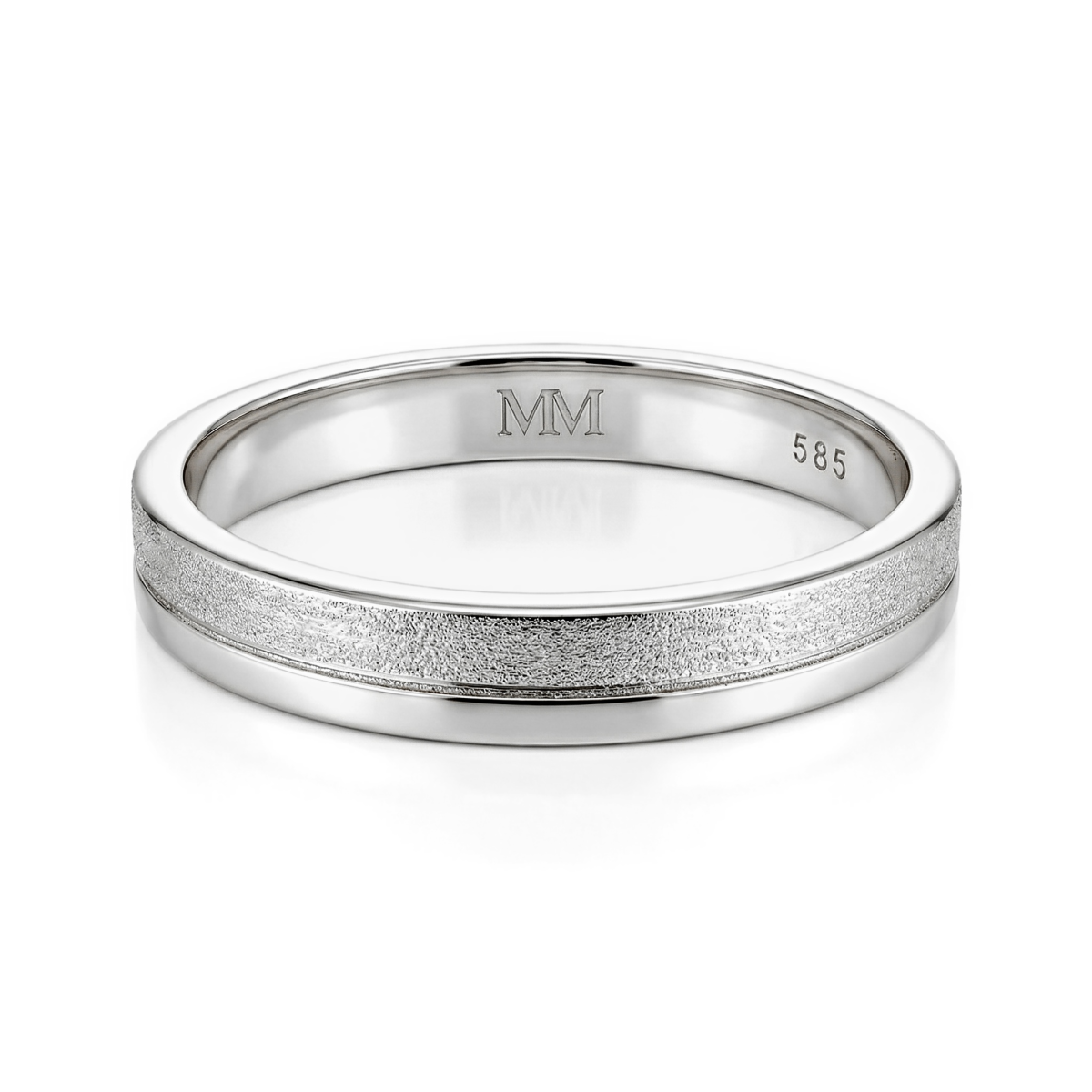 Fortis - Anillo elegante para hombre con acabado cepillado y pulido