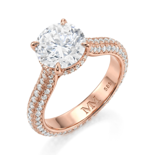 Cassiane - Anillo de compromiso de moissanita con pavé