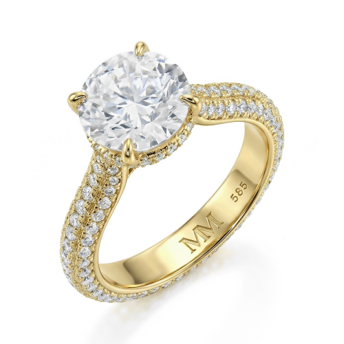Cassiane - Anillo de compromiso de moissanita con pavé