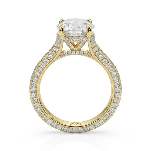 Cassiane - Anillo de compromiso de moissanita con pavé
