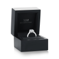 Candesce - Anillo de compromiso de moissanita de talla cojín con halo y aro con detalles
