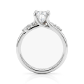 Viviette - Anillo de compromiso de moissanita de talla oval con piedras secundarias de talla marquesa