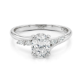 Viviette - Anillo de compromiso de moissanita de talla oval con piedras secundarias de talla marquesa