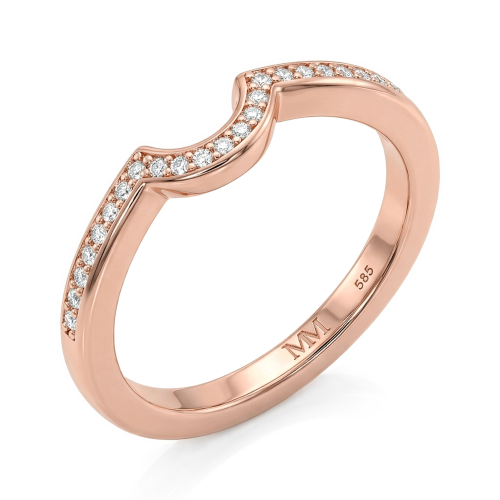 Vespera - Conjunto Nupcial de Moissanita con Detalles en Pavé y Aro Dividido