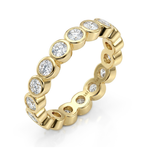 Orbella - Anillo de eternidad de moissanita con engaste en bisel