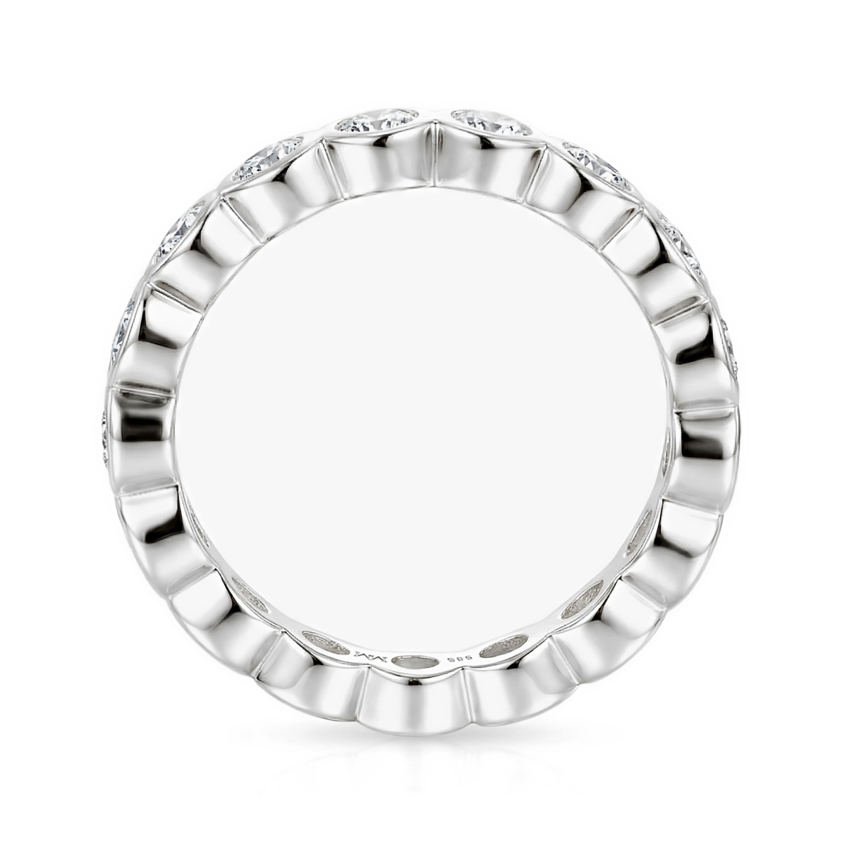 Orbella - Anillo de eternidad de moissanita con engaste en bisel