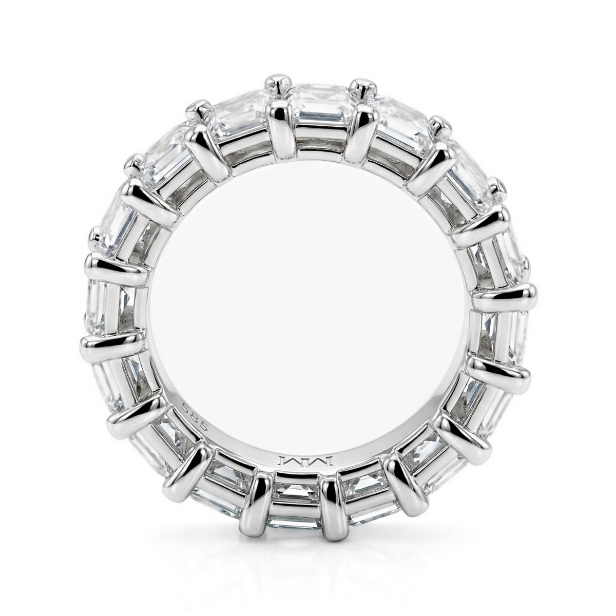 Eterna - Anillo eternity de moissanita de talla esmeralda