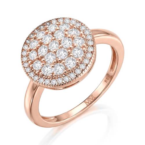 Cirilla - Anillo en racimo de moissanita con pavé