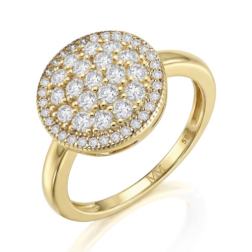 Cirilla - Anillo en racimo de moissanita con pavé