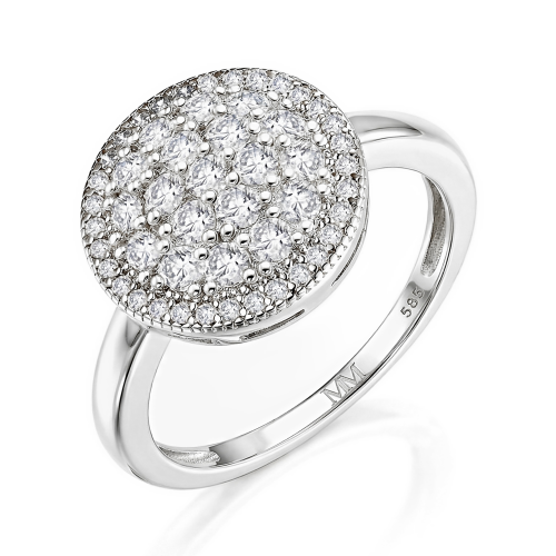 Cirilla - Anillo en racimo de moissanita con pavé