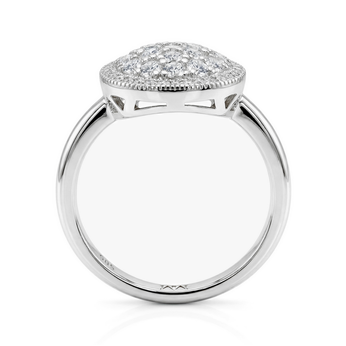 Cirilla - Anillo en racimo de moissanita con pavé