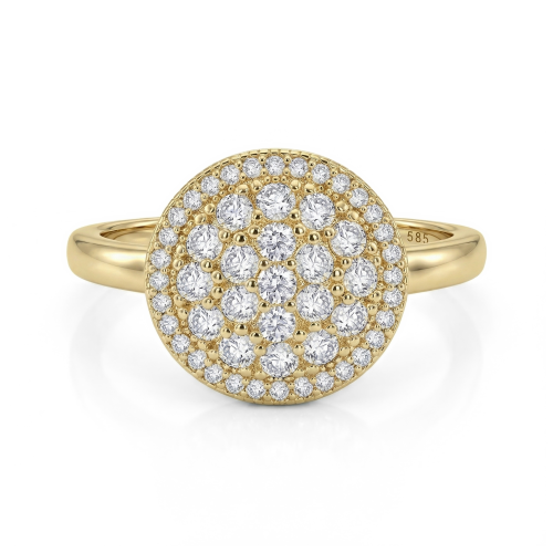 Cirilla - Anillo rosetón de moissanita con pavé