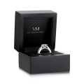 Sylphie - Anillo de compromiso de moissanita con dos piedras laterales