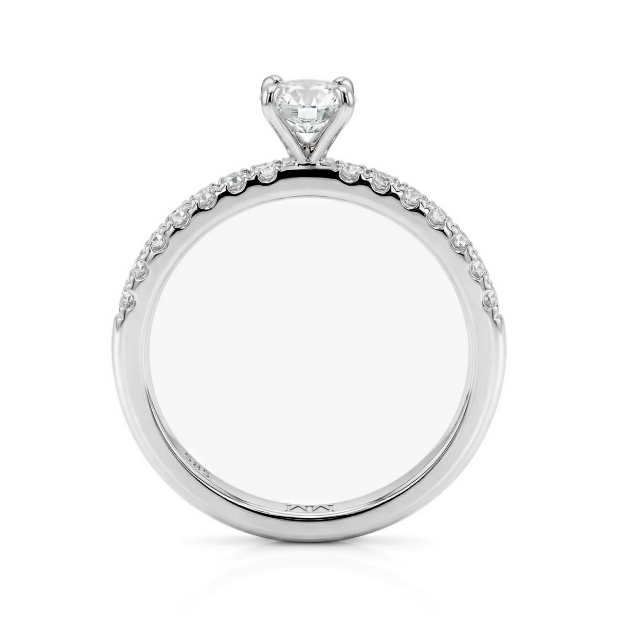 Finesse - Anillo de compromiso de moissanita con piedras laterales