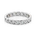 Celestine - Anillo eternity trenzado de moissanita con engaste en bisel