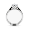 Celeste - Anillo de compromiso de moissanita con piedras laterales en pavé
