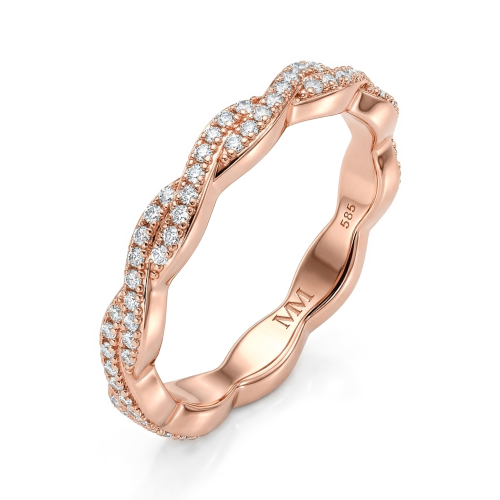 Seraph - Anillo eternity de moissanita con diseño de pavé trenzado