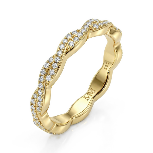 Seraph - Anillo eternity de moissanita con diseño de pavé trenzado
