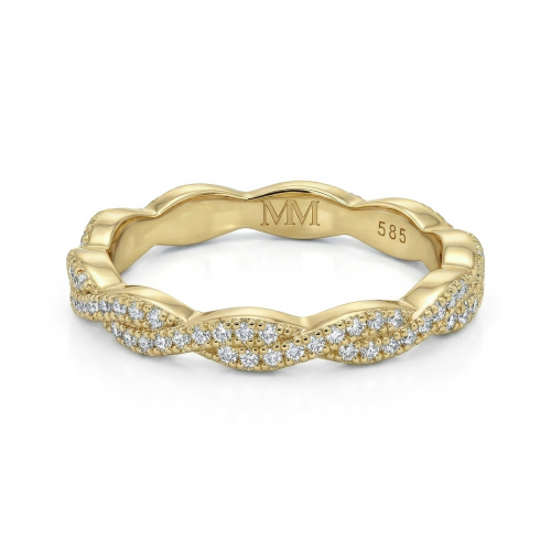 Seraph - Anillo de eternidad de moissanita con diseño de pavé trenzado