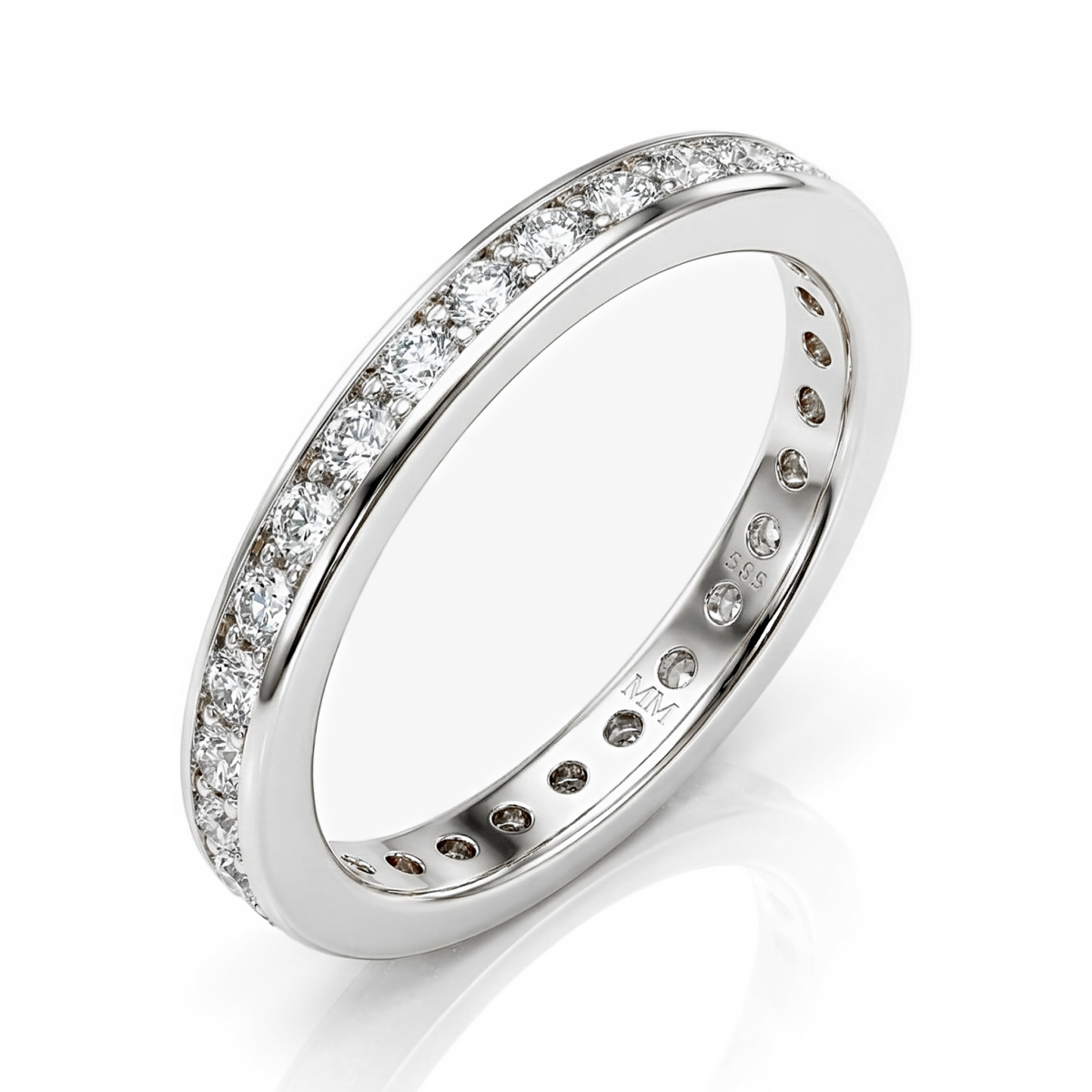 Zenora - Anillo eternity de moissanita con engaste en carril