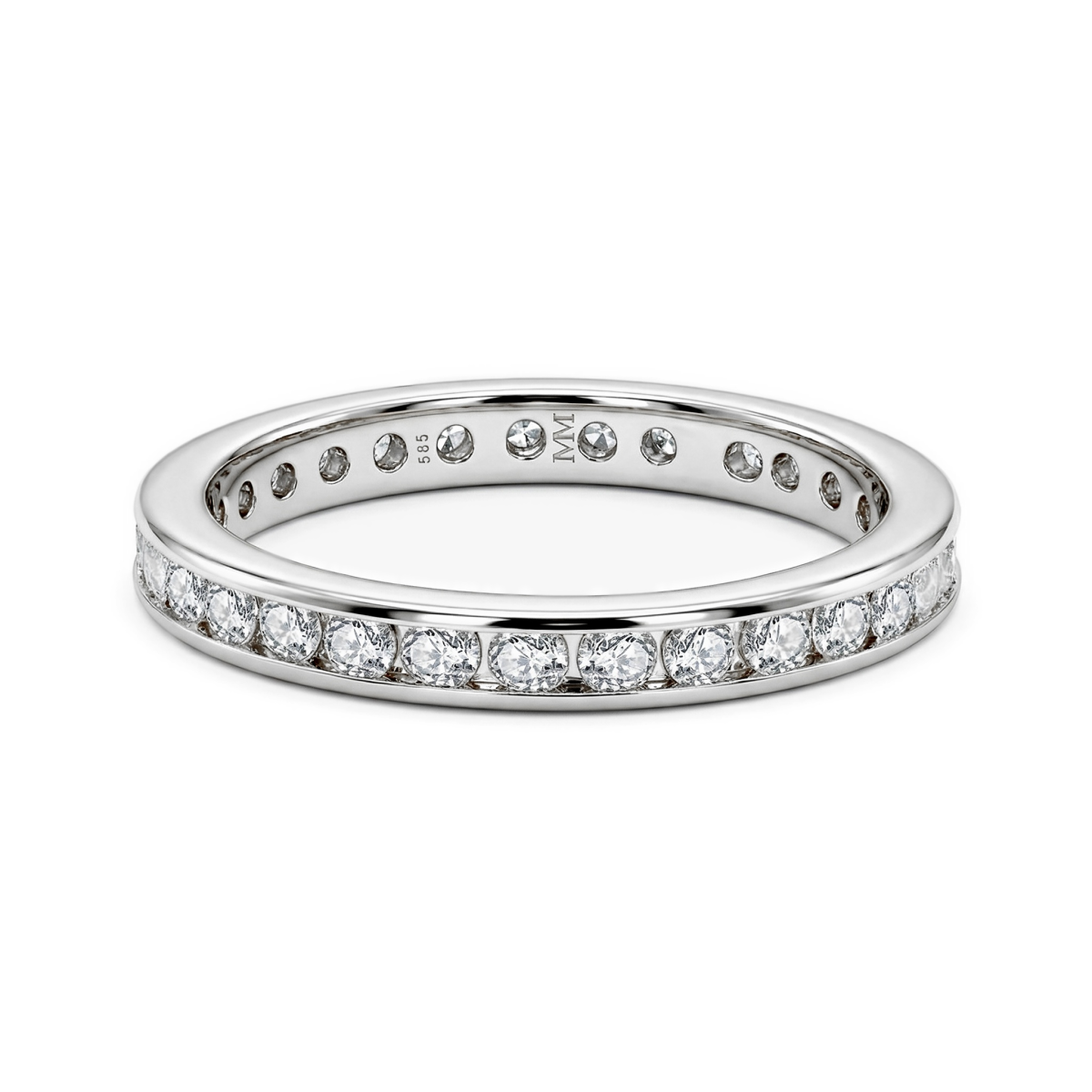Zenora - Anillo eternity de moissanita con engaste en carril
