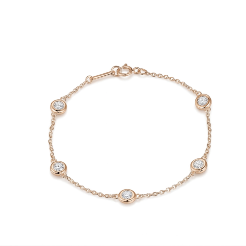 Circlis - Pulsera de Moissanita con Piedras Engastadas en Bisel y Delicada Cadena de Eslabones