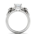 Roselle - Anillo de compromiso de moissanita con diseño floral y engaste pavé