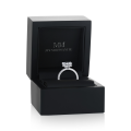 Amorelle - Anillo de Compromiso con Moissanita de Talla Corazón y Halo Oculto