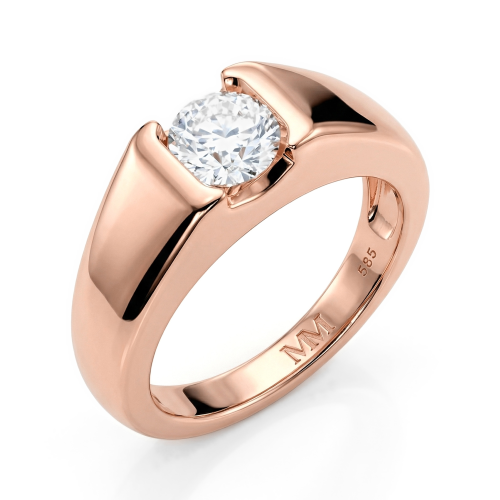 Vortex - Anillo de Moissanita para Hombre con Engaste Moderno en Bisel Inspirado en el Engaste en Tensión