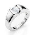 Vortex - Anillo de moissanita para hombre con engaste moderno en bisel inspirado en el engaste en tensión