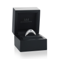 Vortex - Anillo de moissanita para hombre con engaste moderno en bisel inspirado en el engaste en tensión