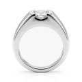 Vortex - Anillo de moissanita para hombre con engaste moderno en bisel inspirado en el engaste en tensión