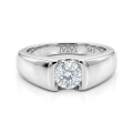 Vortex - Anillo de moissanita para hombre con engaste moderno en bisel inspirado en el engaste en tensión