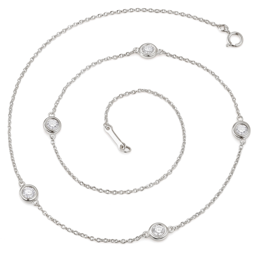 Circa - Collar de moissanita con engaste en bisel y eslabones ajustables
