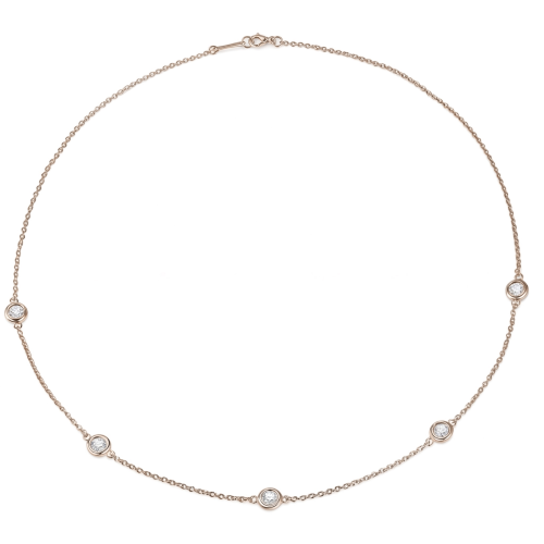 Circa - Collar de moissanita con engaste en bisel y eslabones ajustables